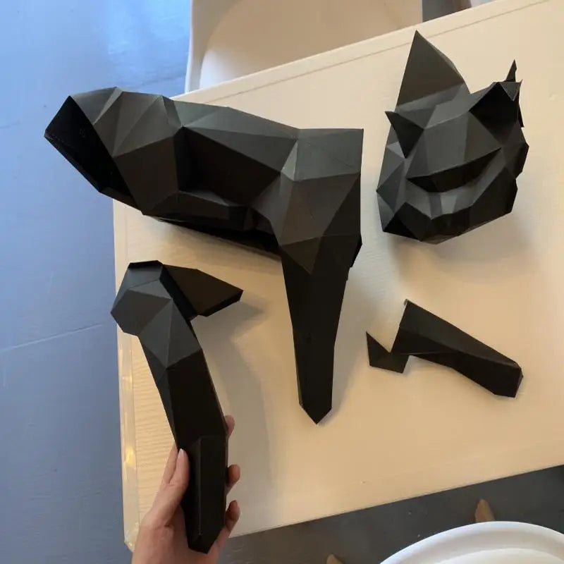 Geometric Cat Sculpture