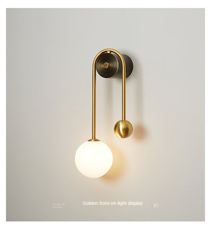 Gold Glass Ball Sconce