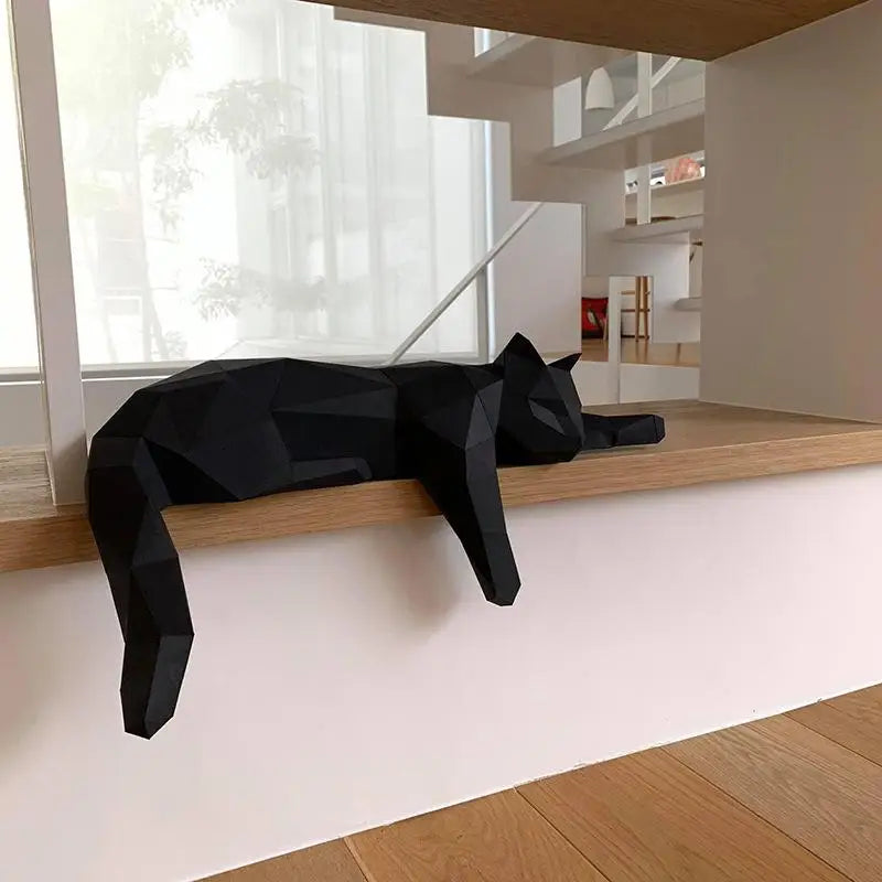 Geometric Cat Sculpture