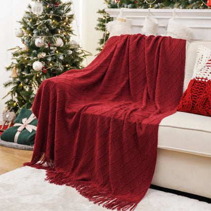 Battilo Plaid Knit Throw