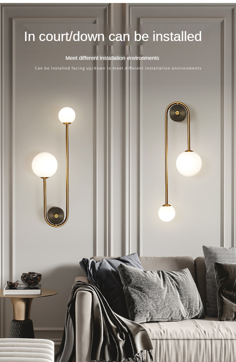 Gold Glass Ball Sconce