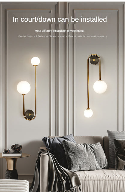 Gold Glass Ball Sconce