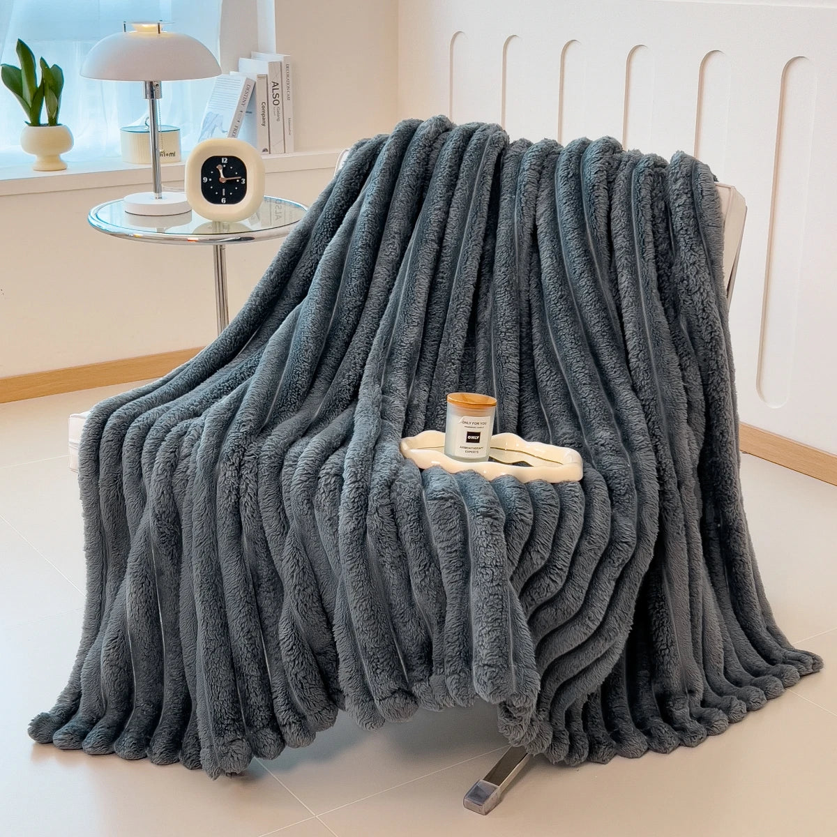 Luxe Collection Ribbed Throw