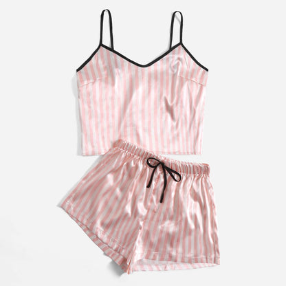 Silk Satin Stripe Pajama Set