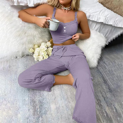 Lace Edged Pajama Set