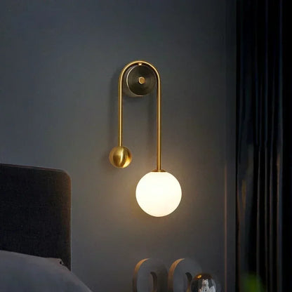Gold Glass Ball Sconce