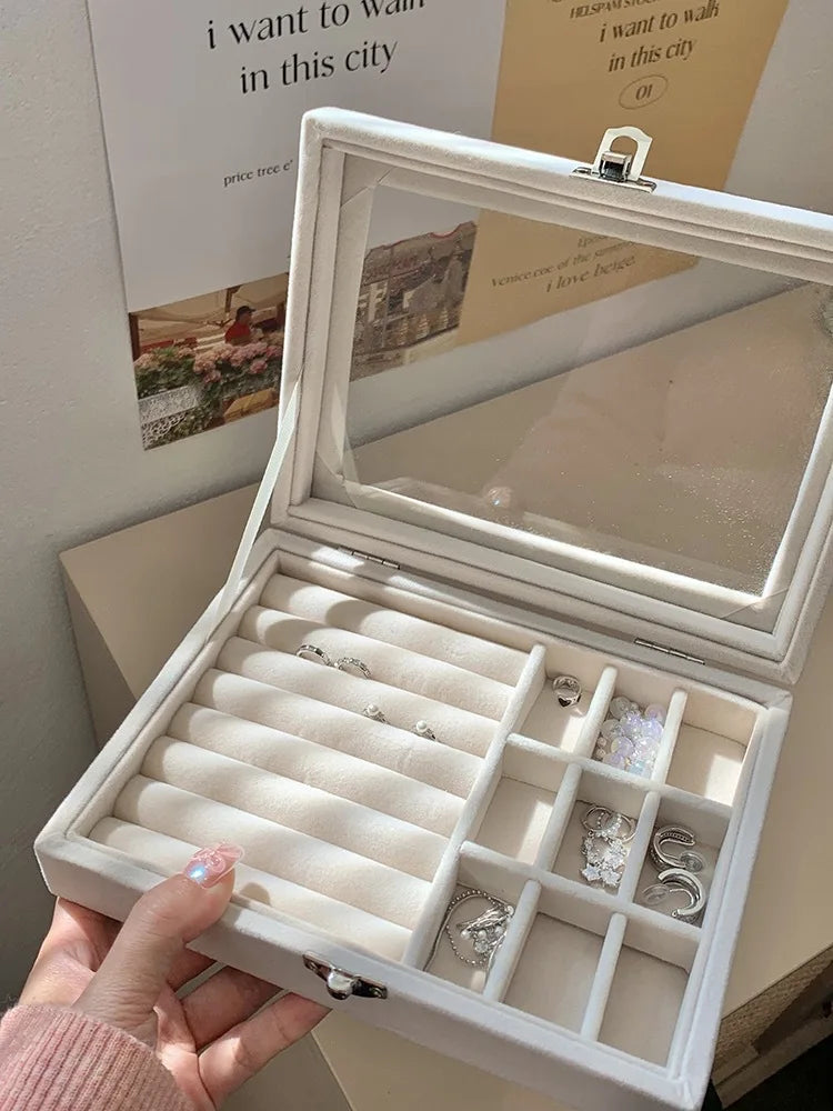 Transparent Velvet Jewelry Box