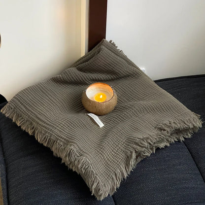 Tassel Cotton Nap Blanket
