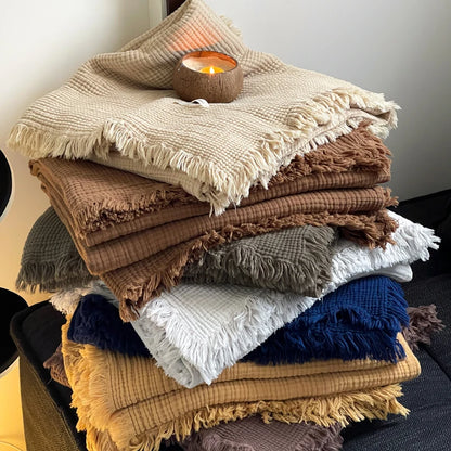 Tassel Cotton Nap Blanket