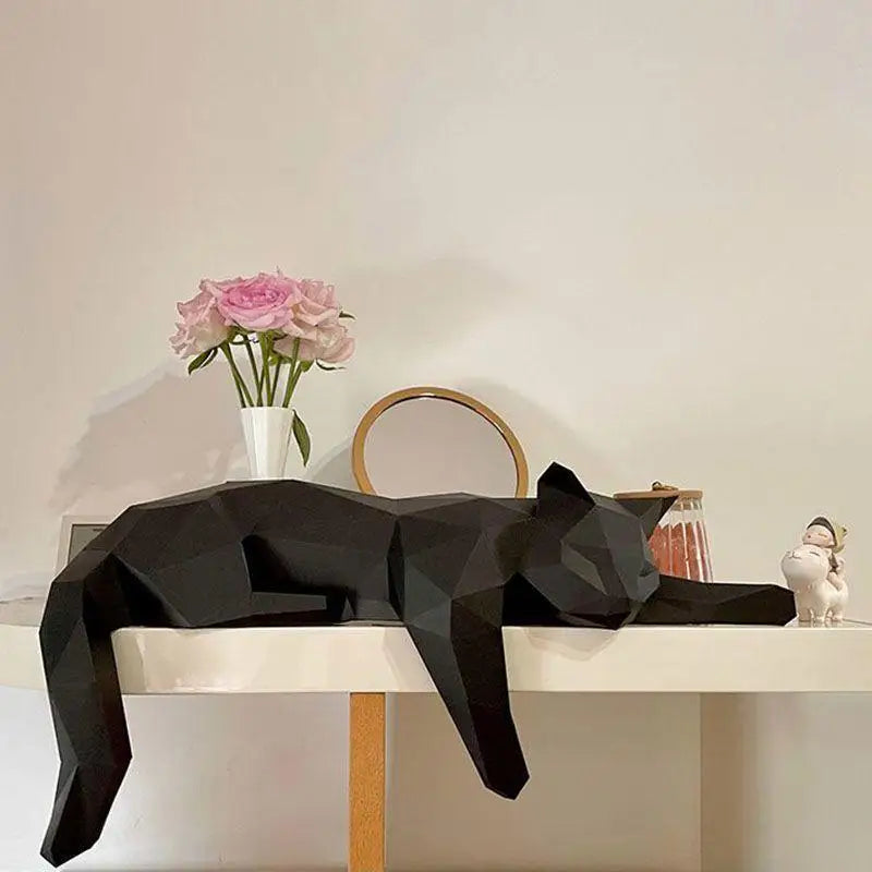 Geometric Cat Sculpture