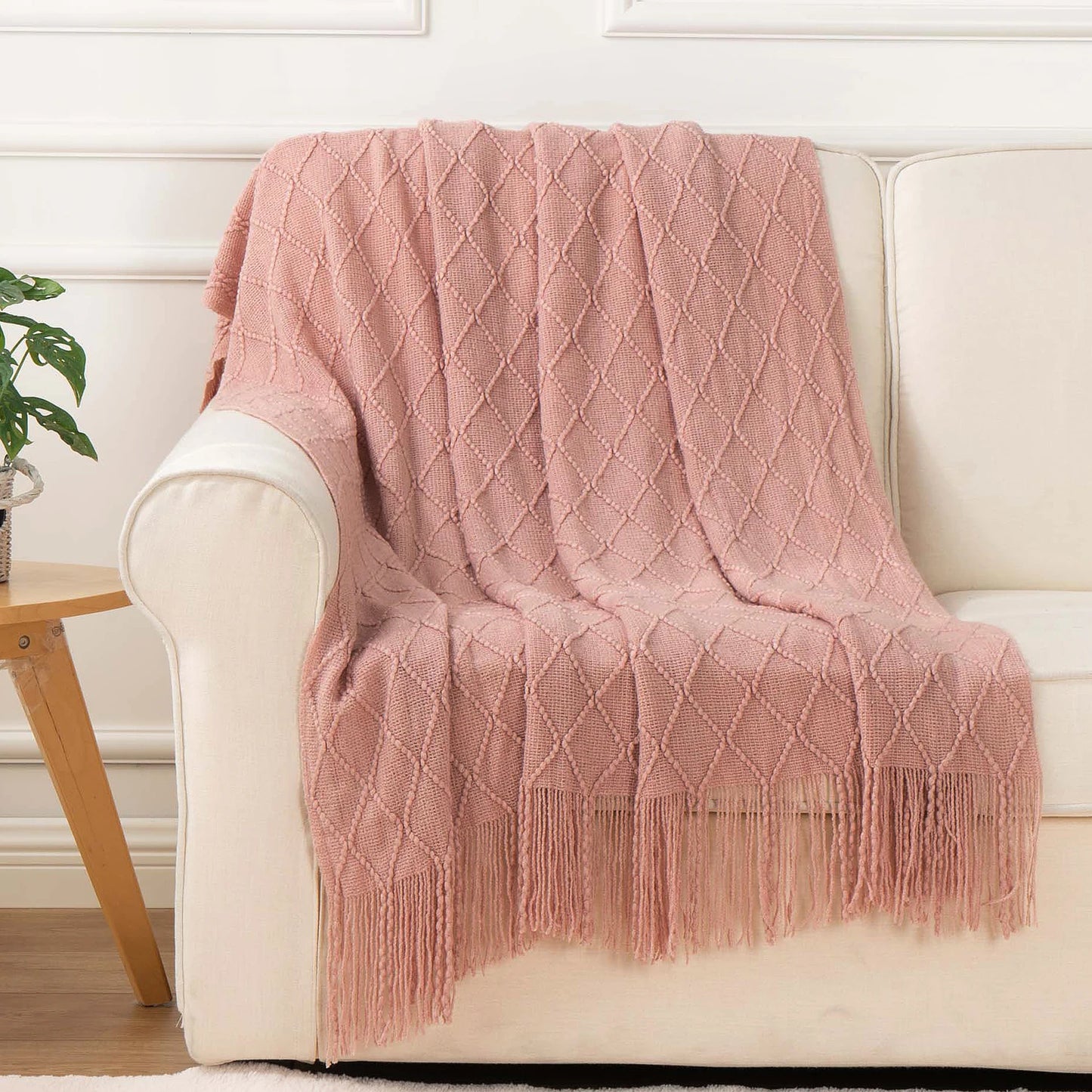 Battilo Plaid Knit Throw