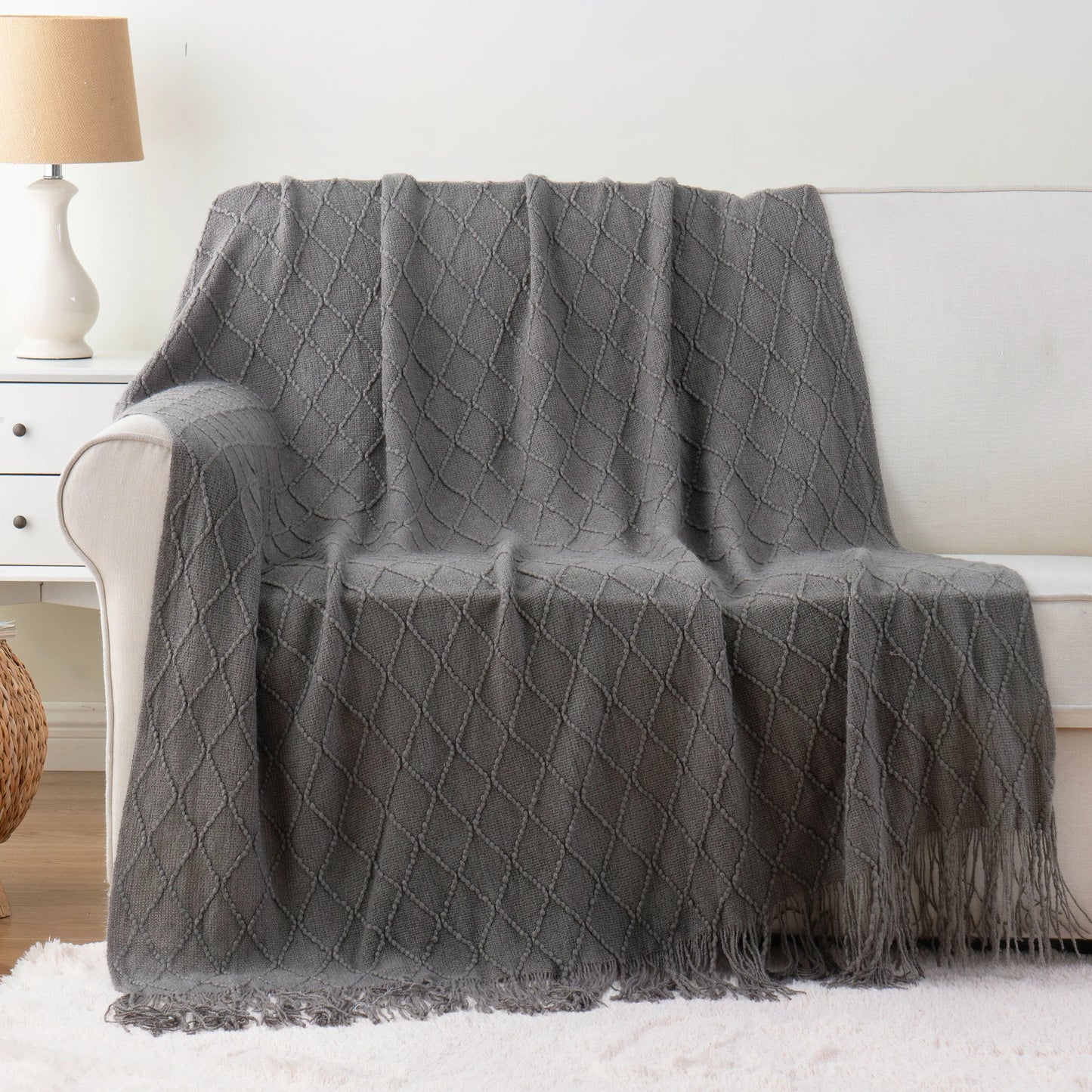 Battilo Plaid Knit Throw