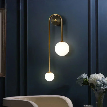 Gold Glass Ball Sconce