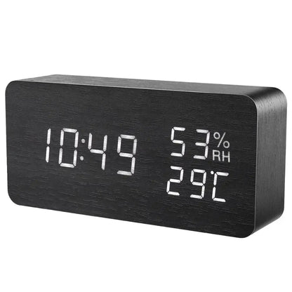 Luxe Wooden LED Alarm Clock