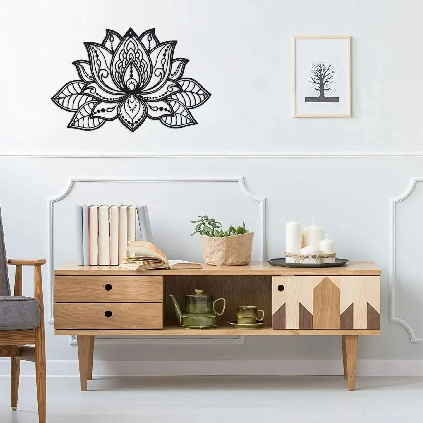 Luxe Steel Lotus Mandala