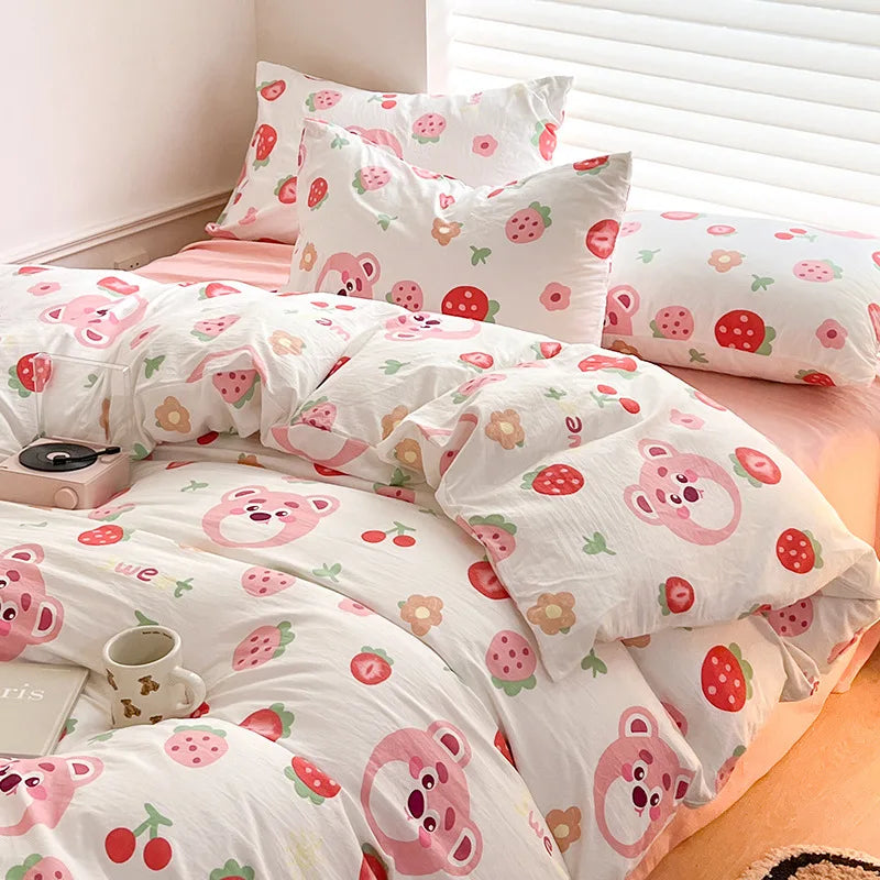 Ins Simple Floral Bedding