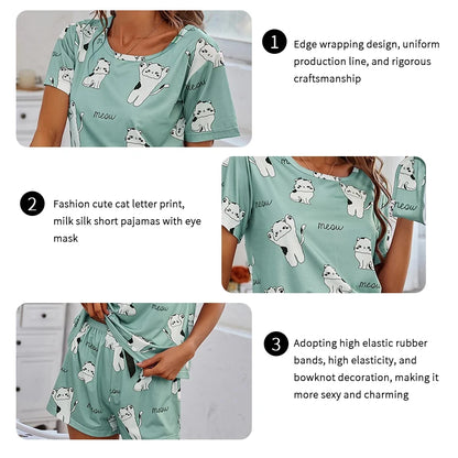 Elegant Short Sleeve Pajama Set