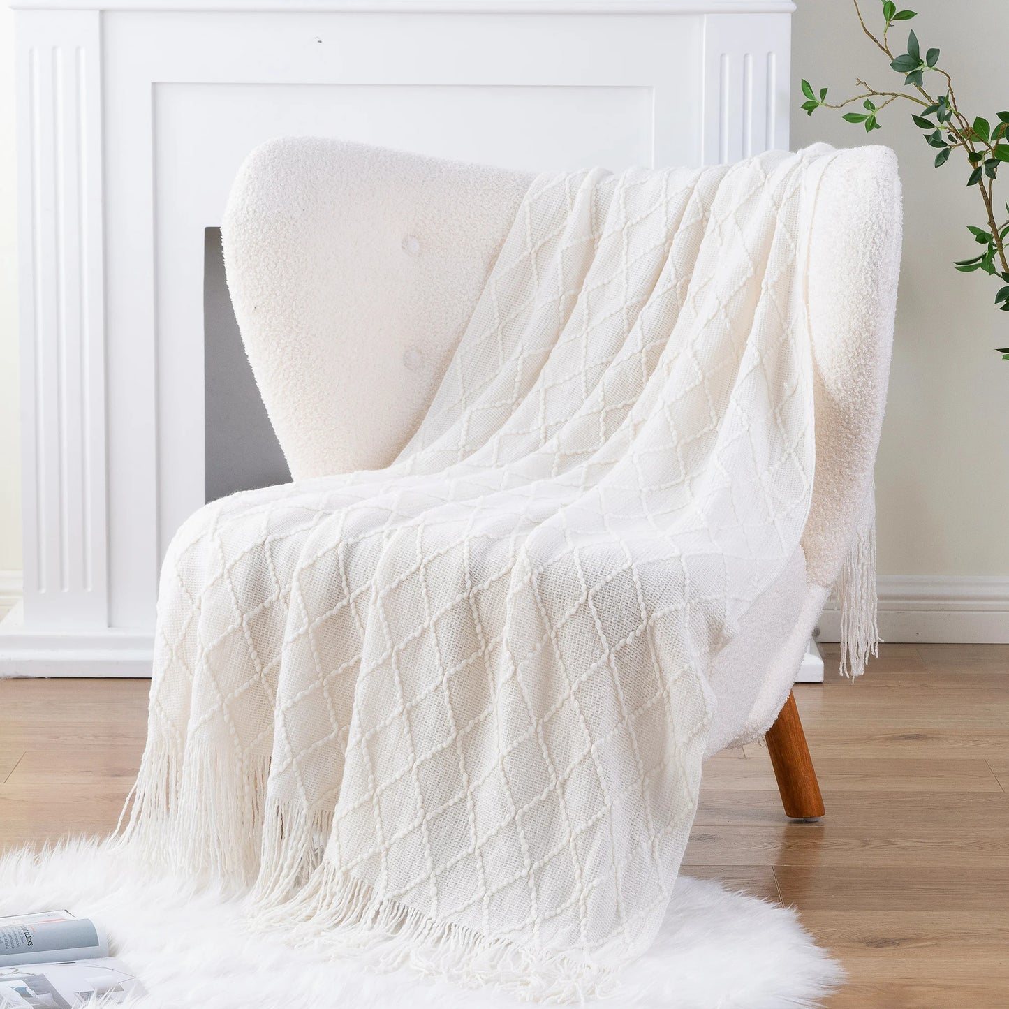Battilo Plaid Knit Throw